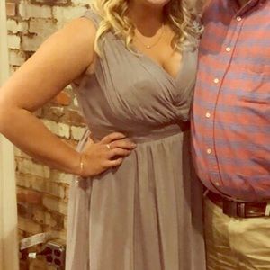 Taupe/Neutral Bridesmaid Gown from David’s Bridal